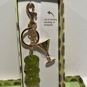 NWT Piper K Bag Charm with Key Chain Glass Stone Lead Safe & Nickel Free.